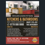 Kitchen & Bathroom Design, Kitchen/Bathroom Fitter Flyer<br><div class="desc">Kitchen & Bathroom Design,  Kitchen/Bathroom Fitter Company Advertising Flyer by The Business Card Store.</div>