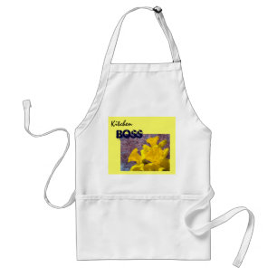 Kitchen BOSS gift apron Yellow Daffodils Flowers
