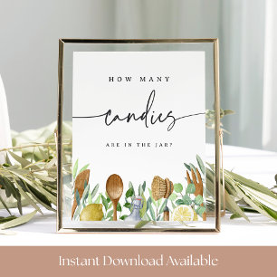 Kitchen Bridal Shower Candy Guessing Game Sign