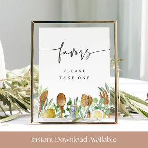 Kitchen Bridal Shower Favor Table Sign