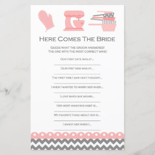 Kitchen Bridal Shower Game PRINTED
