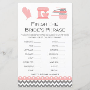 Kitchen Bridal Shower Game PRINTED