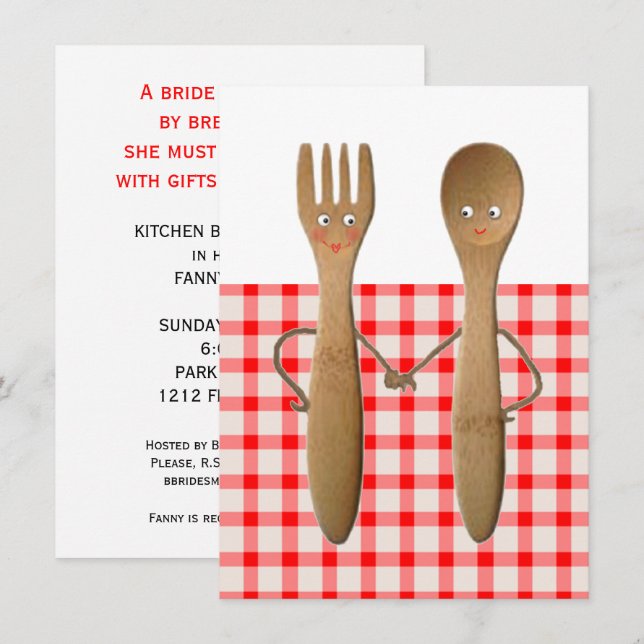 Kitchen Bridal Shower Invitations (Front/Back)