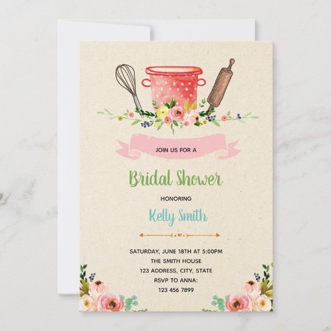 Kitchen bridal shower party invitation (Front)