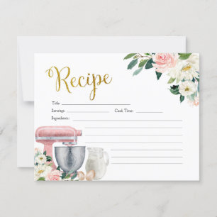 kitchen bridal shower recipe card