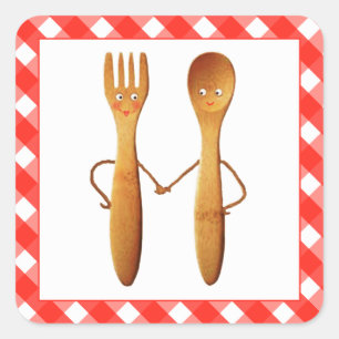 Kitchen Bridal Shower Square Sticker