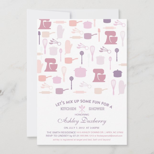 Kitchen Bridal Shower, Stock The Kitchen Invitation (Front)