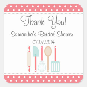 Kitchen Bridal Shower Thank You Stickers