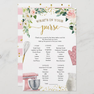 Kitchen Bridal Shower What's in Your Purse Games