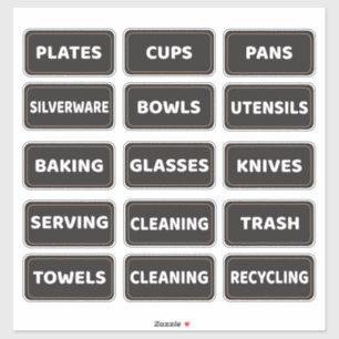 Kitchen Cabinet and Drawer Labels Large Print