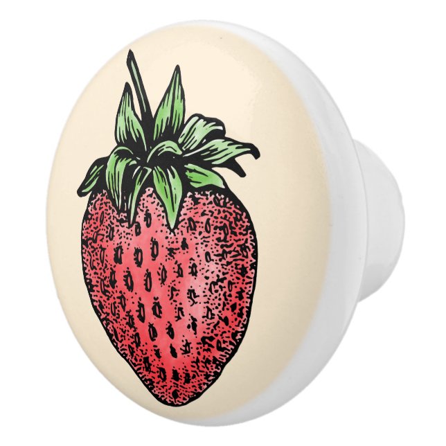 Kitchen Cabinet Drawer Makeover Strawberry Ceramic Knob (Right)