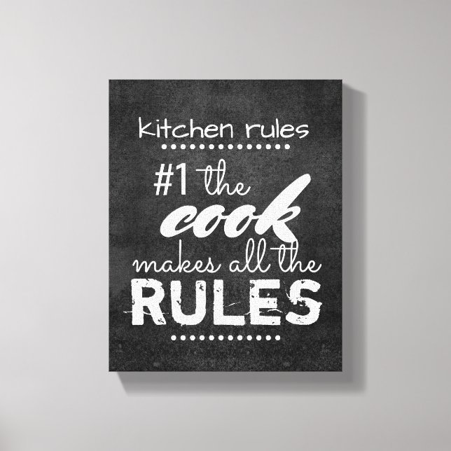 kitchen canvas wall art humour quote grey and whit (Front)