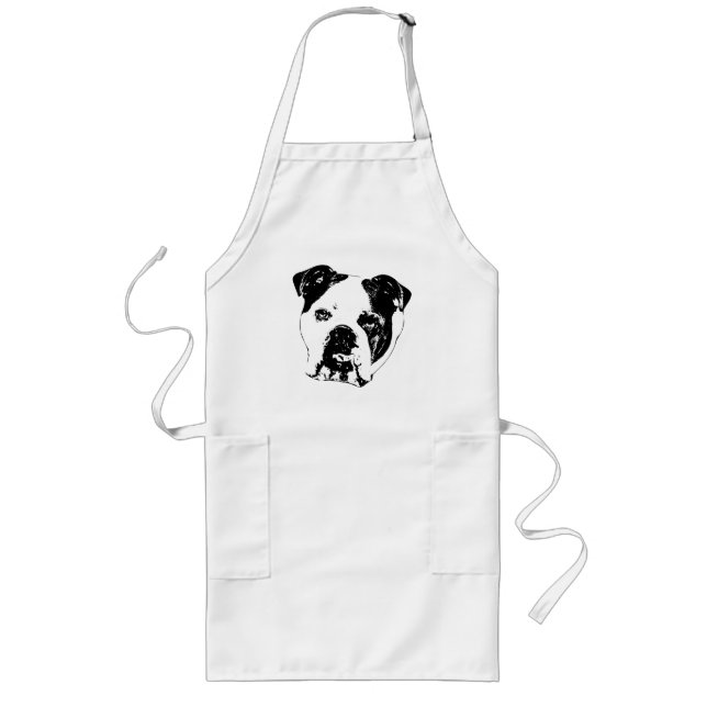 Kitchen Carols Bulldog Long Apron (Front)