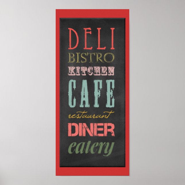 kitchen-chalkboard KITCHEN RESTAURANT DELI CAFE BI Poster (Front)
