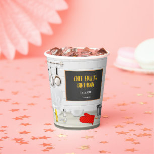 Kitchen Chef Cooking Birthday Party Paper Cups