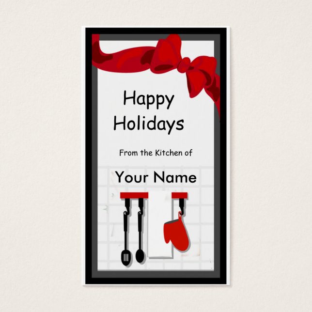 Kitchen Chef Happy Holidays Gift Tag (Front)