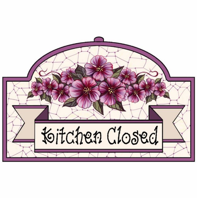 "Kitchen Closed" - Decorative Sign - 05 Standing Photo Sculpture (Front)