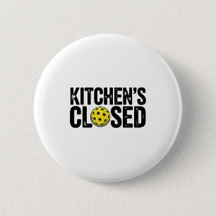 Kitchen closed vintage paddleball funny pickleball 6 cm round badge