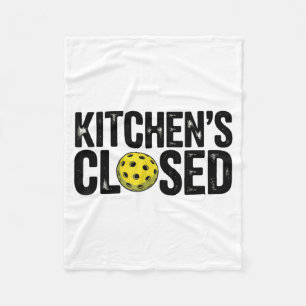Kitchen closed vintage paddleball funny pickleball fleece blanket