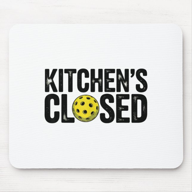 Kitchen closed vintage paddleball funny pickleball mouse mat (Front)