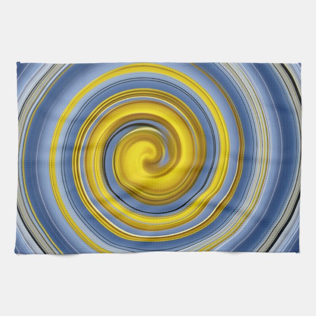 Kitchen cloth yellow-blue spiral (Horizontal)