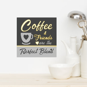 Kitchen coffee lover grey gold foil prints