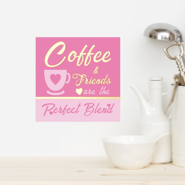 Kitchen coffee lover pink gold foil prints (In Situ (Kitchen))