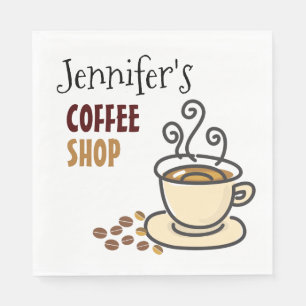 Kitchen Coffee Shop Personalised Paper Napkins