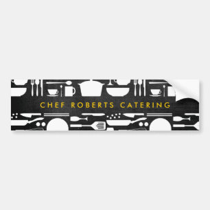 Kitchen Collage on Black Wood Bumper Sticker
