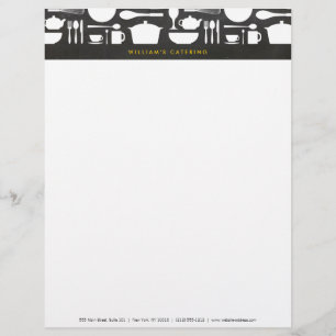 Kitchen Collage on Chalkboard Background Letterhead Template