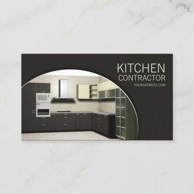 Kitchen Contractor Cabinetry Carperntry Brown Card (Front)