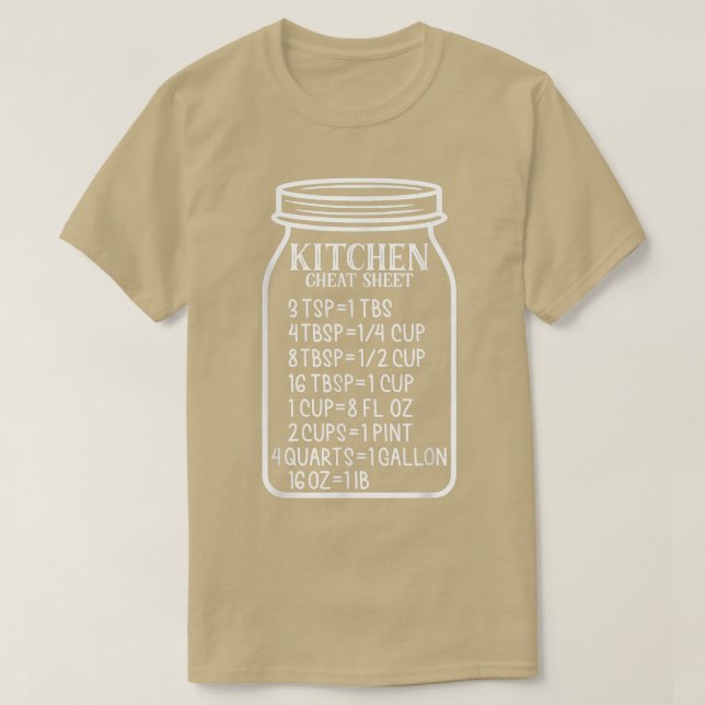 kitchen conversion chart cooking chart funny chef  T-Shirt (Design Front)