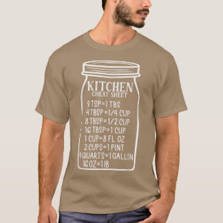 kitchen conversion chart cooking chart funny chef T-Shirt
