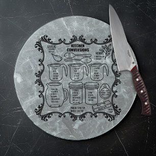 Kitchen Conversions and Measurements Cutting Board