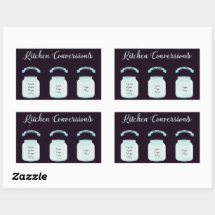 Kitchen Conversions Recipe Measurement Postcard Rectangular Sticker
