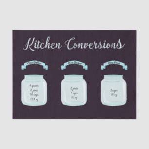 Kitchen Conversions Useful Recipe Measurements Tissue Paper