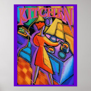 Kitchen Cooking Abstract Poster