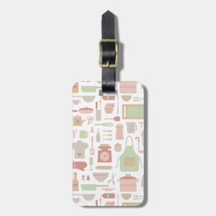 Kitchen Cooking Accessories and Utensils Pattern Luggage Tag