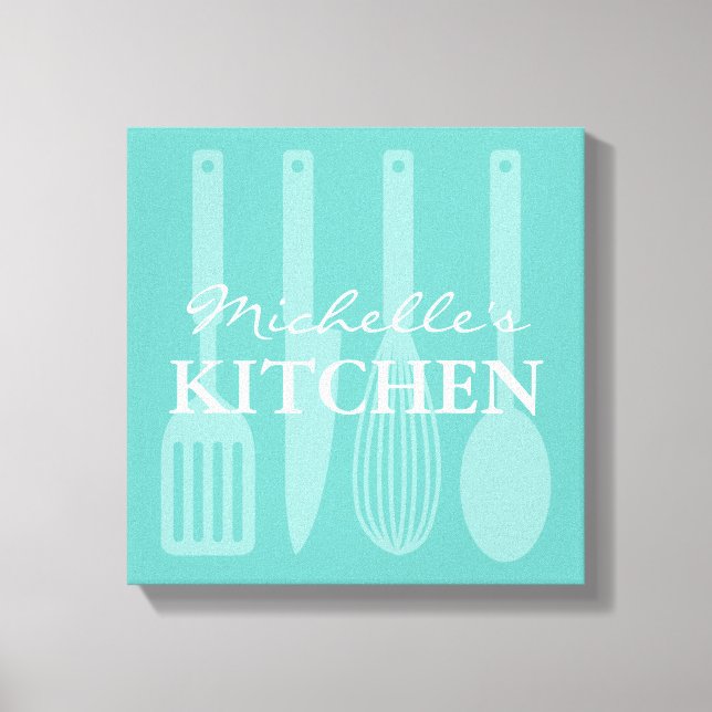 Kitchen cooking utensils wall art wrapped canvas (Front)