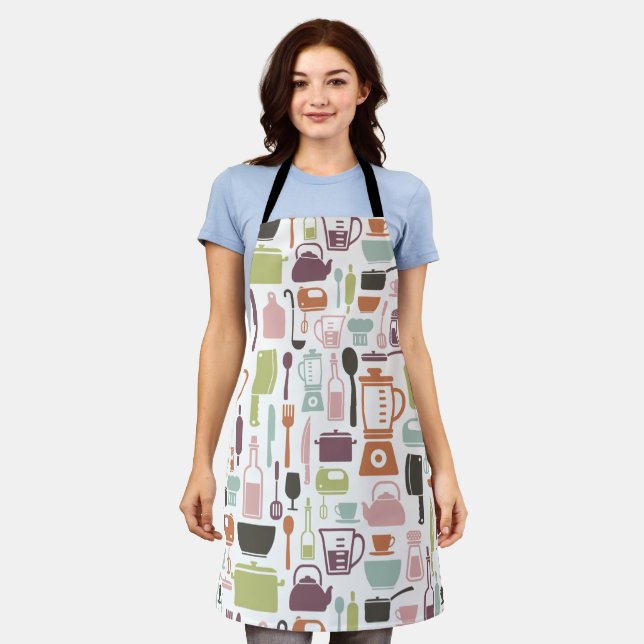Kitchen Cookware III All-Over Print Apron (Worn)