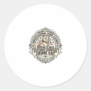 Kitchen Counter Crime Cat Kitchen Counter Crime Ca Classic Round Sticker