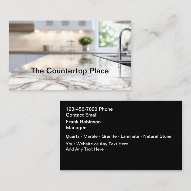 Kitchen Countertop Construction Business Cards (Front/Back)