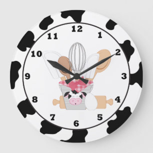 Kitchen Cow fun cartoon wall clock