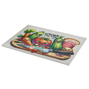 Kitchen Crime Scene Chopped Vegetables  Cutting Board