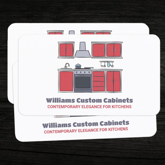 Kitchen Custom Cabinets Business Card (Custom Kitchen Cabinets Cards)