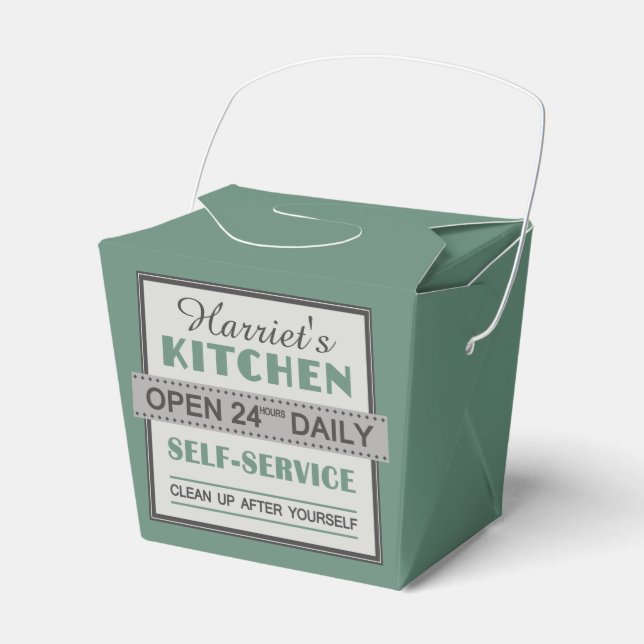 Kitchen – custom name – favour boxes (Front Side)