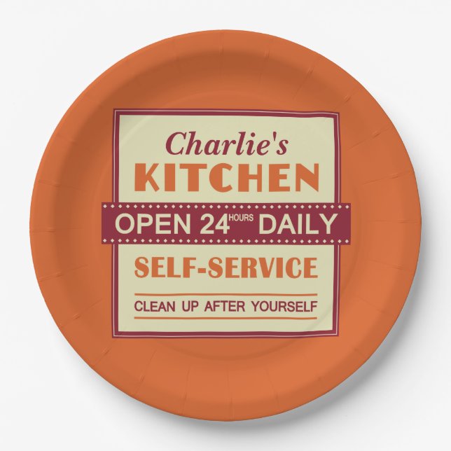 Kitchen – custom name – paper plates (Front)