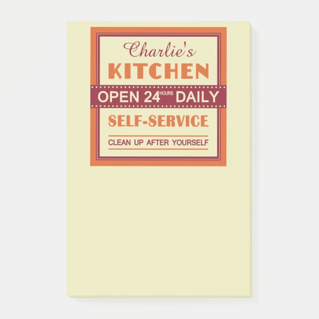 Kitchen – custom name – Post-It notes (Front)