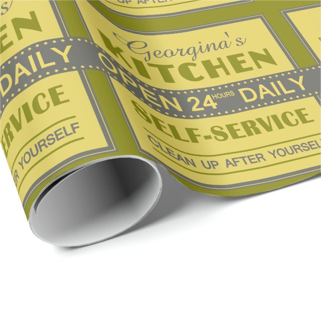 Kitchen – custom name – wrapping paper (Roll Corner)