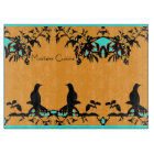 Kitchen Cutting Board -3 Birds on Orange/Turquoise